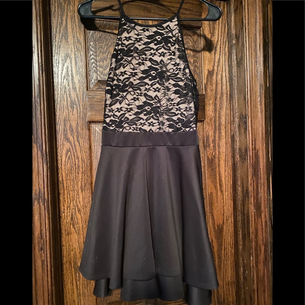 Laced Halter Cocktail Dress